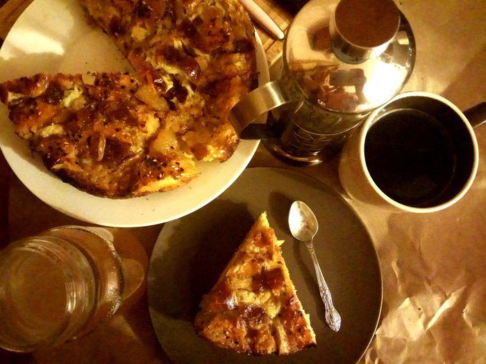 «Ленивый» пирог с бананами