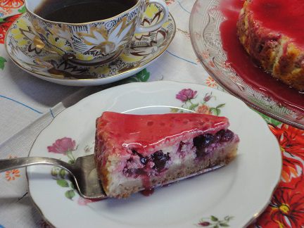 Творожный пирог с вишней