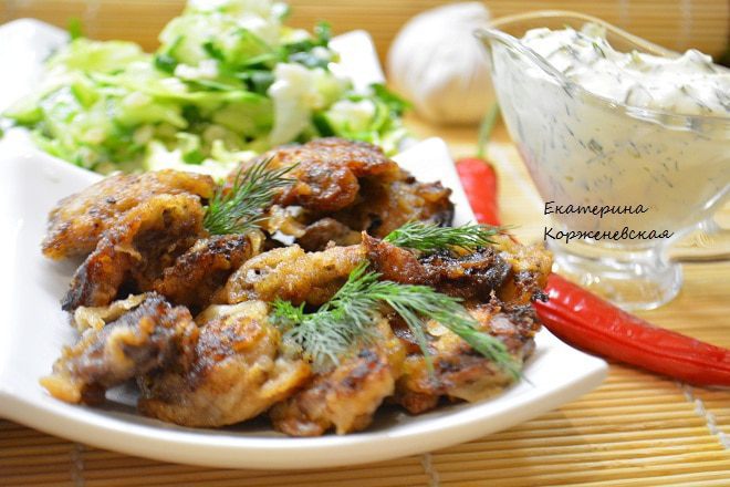 Отбивные из куриных сердечек