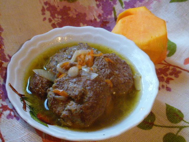 Котлеты с тыквой в бульоне