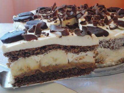 Нежный орехово-банановый торт