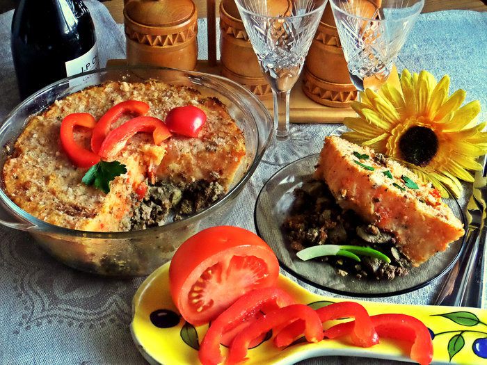 Печёнка под овощной "шубкой"