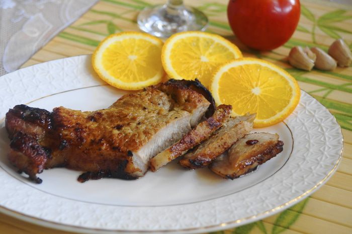 Свинина в апельсиновой глазури