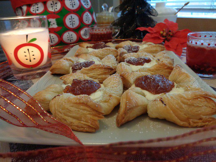 Рождественские звездочки из слоеного теста (Joulutortut)