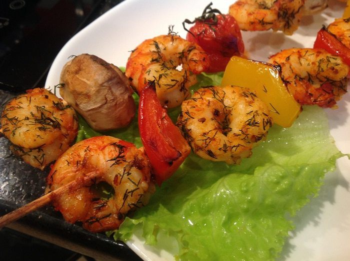 Шашлычки из креветок