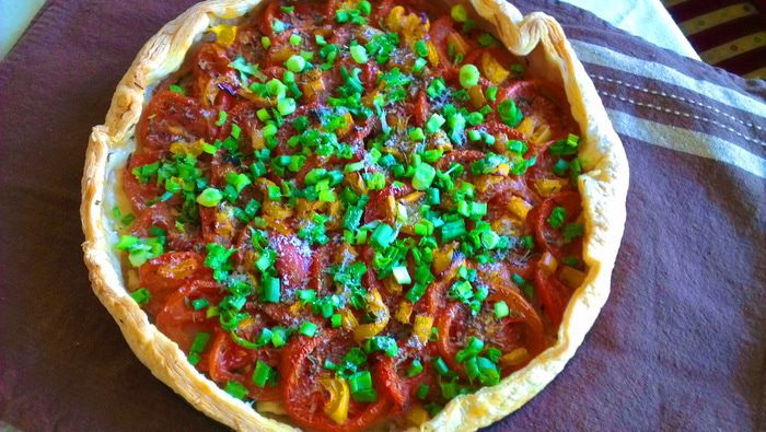 Быстрый томатный пирог