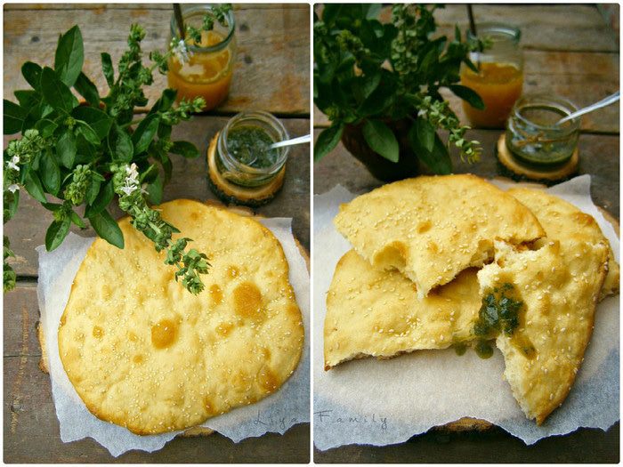 Восточная лепешка с базиликовым медом