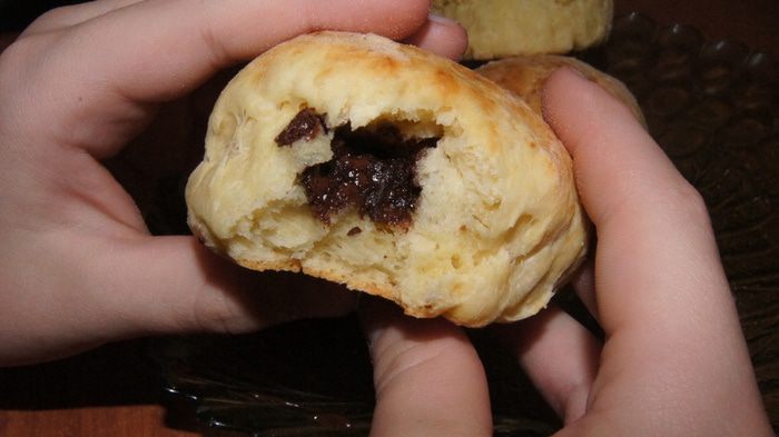 Бездрожжевые ванильные булочки с шоколадом