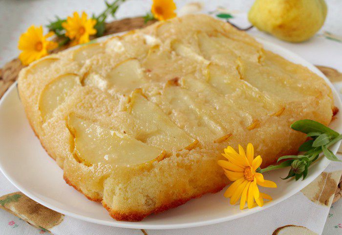 Грушевый пирог с карамелью