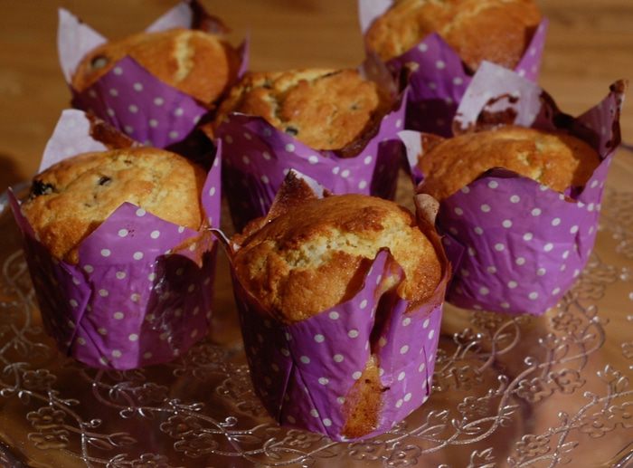 Сливочные маффины с клюквой и вишней 