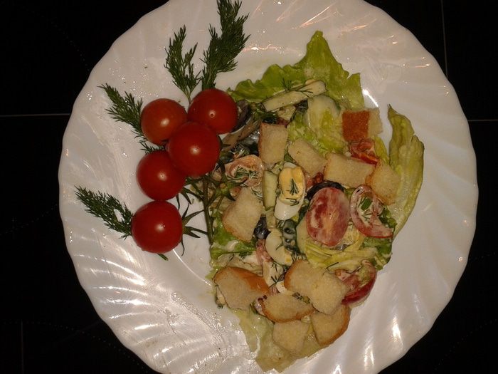 салат с оливками 