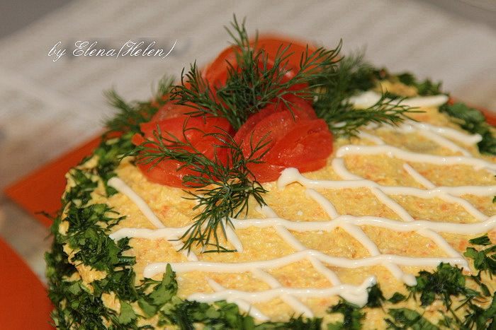 Закусочный печёночный тортик