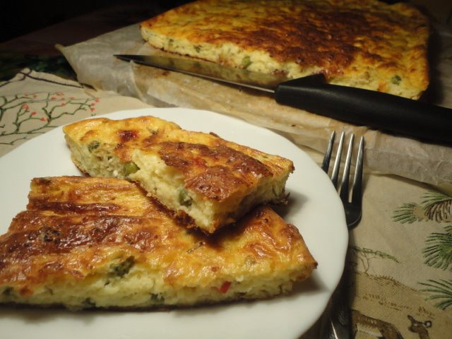 Творожная запеканка с сыром и овощами