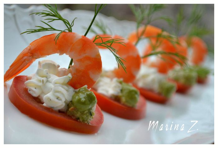 Легкая закуска с креветками