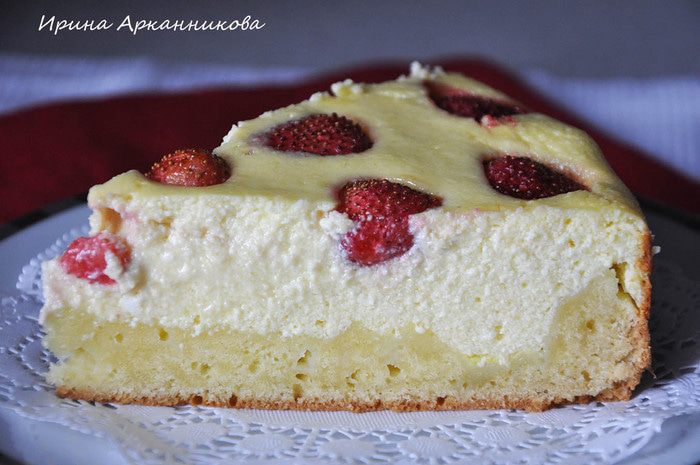 Творожный киш с клубникой