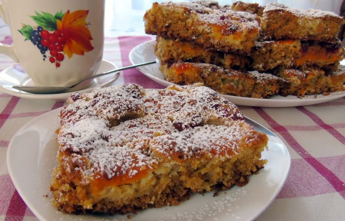 Овсяно-абрикосовый пирог