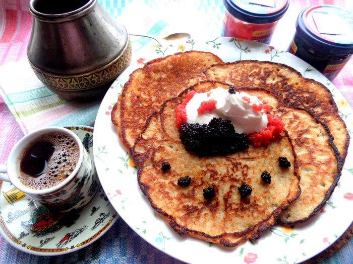 Блины гречишные с икрой