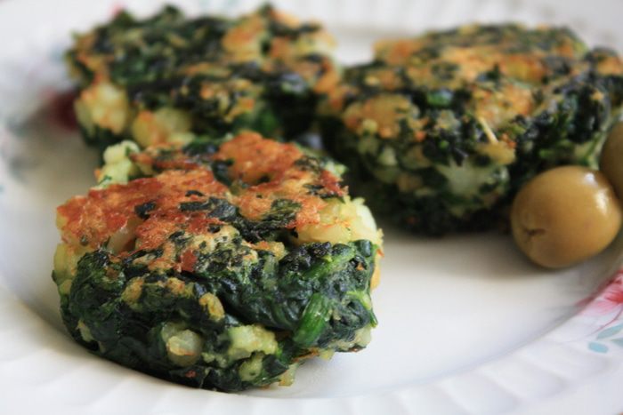 Постные котлеты из шпината и креветок