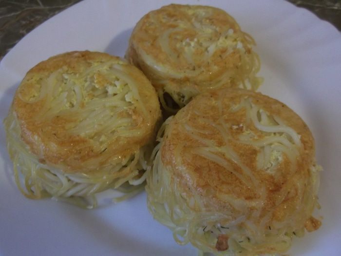 Маффины из спагетти