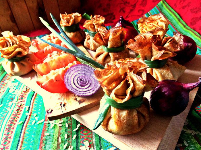 Блины на картофельном отваре с начинкой