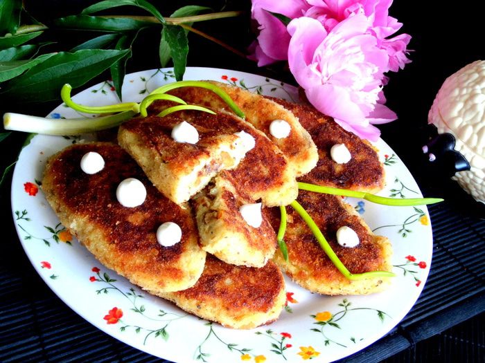 Картофельные зразы с печенью