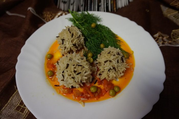 Паровые фрикадельки с рисом