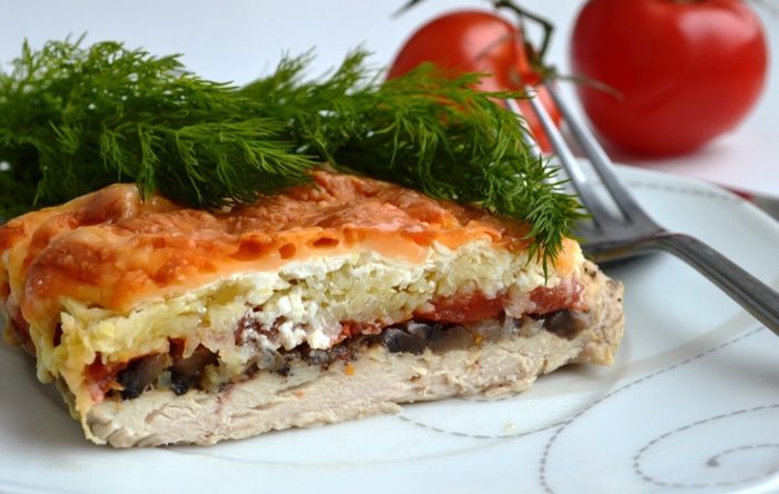 Куриная грудка под овощной шубкой