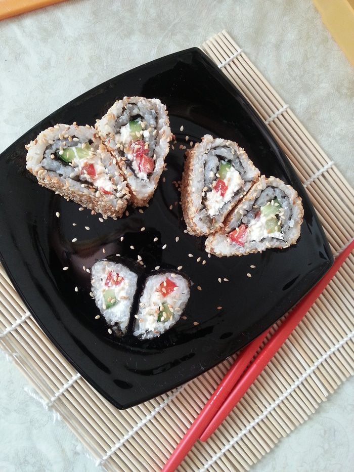 Роллы "Разбитое сердце самурая" + легкий способ варки риса