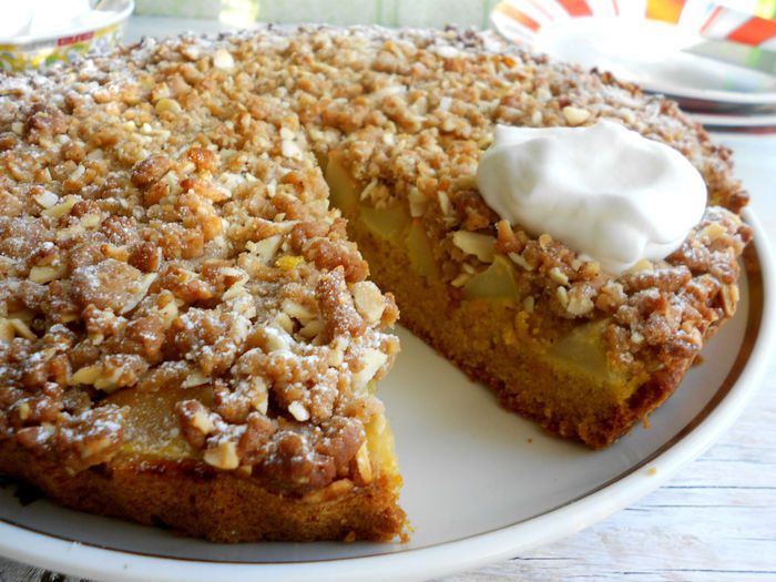 Хрустящий тыквенный пирог с яблоками