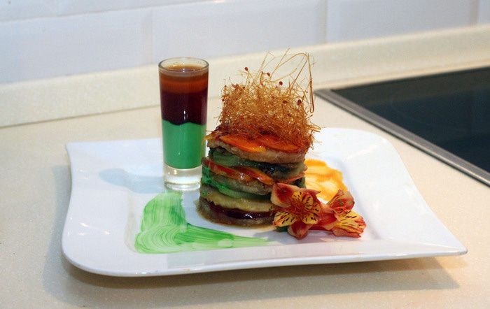 Фрукты-фламбе с карамелью