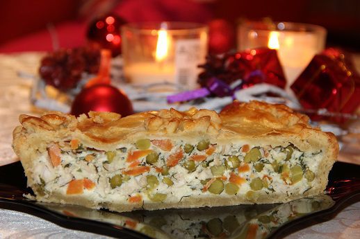 Курник с зеленым горошком