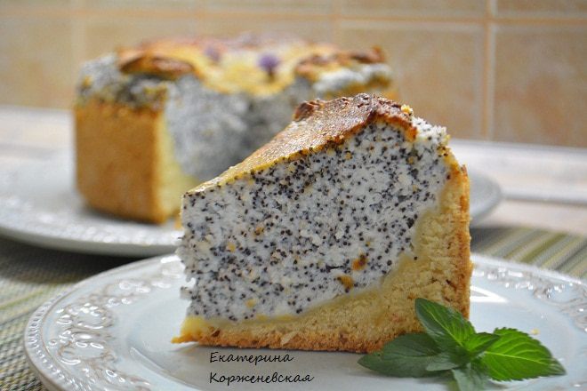 Творожный пирог с маком
