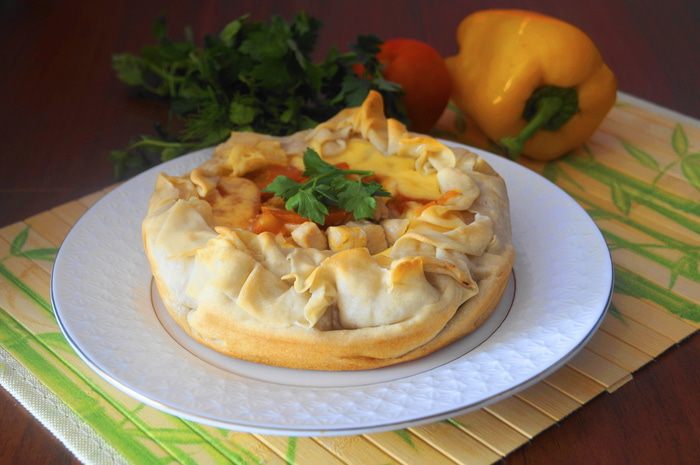 Киш с курицей из теста фило
