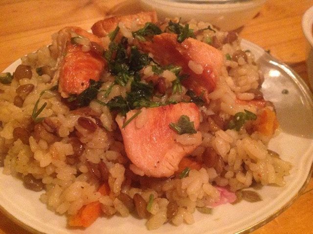 Рис с курицей и чечевицей