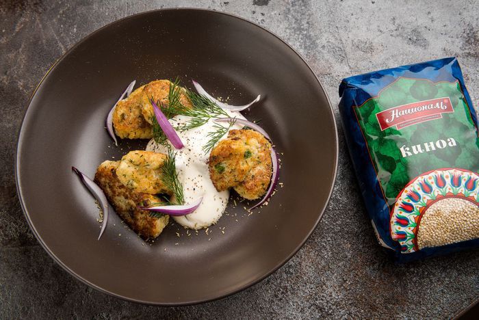 Биточки из киноа с цветной капустой и укропом