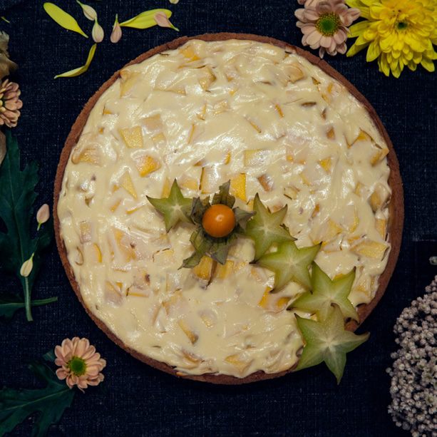 Нежный творожный тарт с манго