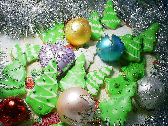 Имбирное печенье "Новогодние елочки"