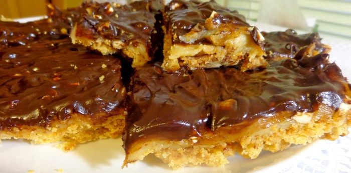 Шоколадное печенье с кешью и кремом тоффи