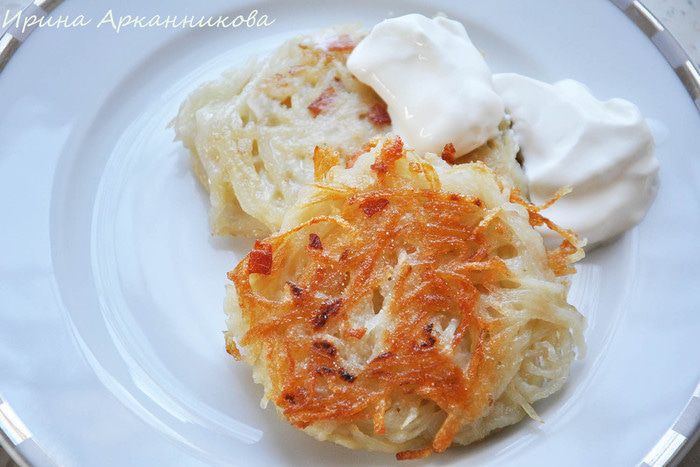 Картофельные оладьи с беконом