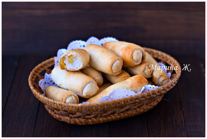 Пирожки из тончайшего теста с яблочным рисом